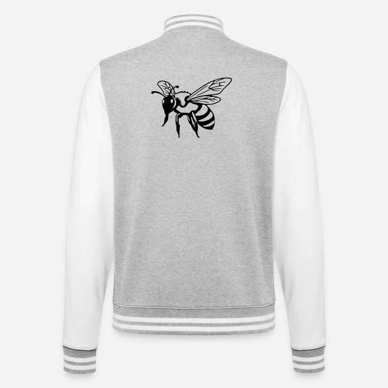 Bee Black Black Bee - College Sweat Jacket - heather grey/white