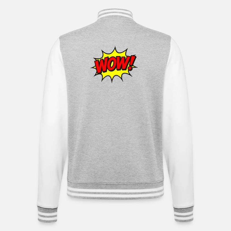 Wow Explosion Pop Art - College Sweat Jacket - heather grey/white
