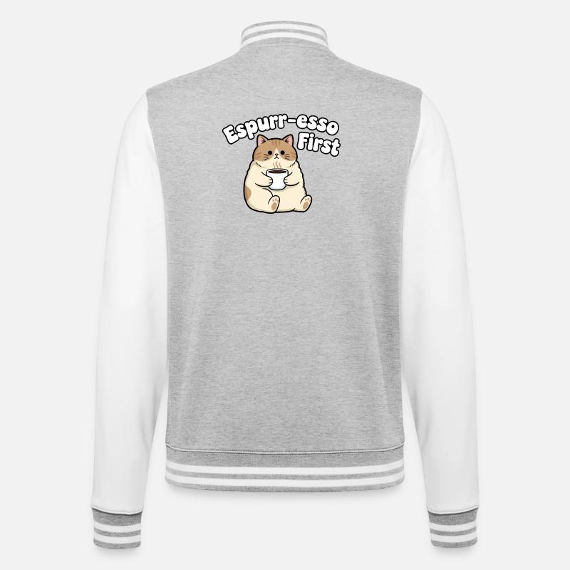 Espurr-Esso First - College-Sweatjacke - Grau meliert/Weiß