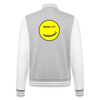 Winking Laugh Mouth - College Sweat Jacket - heather grey/white - Back - Marisol (170cm)