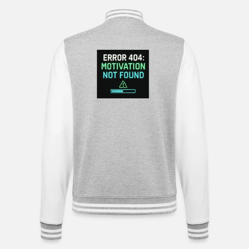 Error 404: Motivation Not Found  - College-Sweatjacke - Grau meliert/Weiß