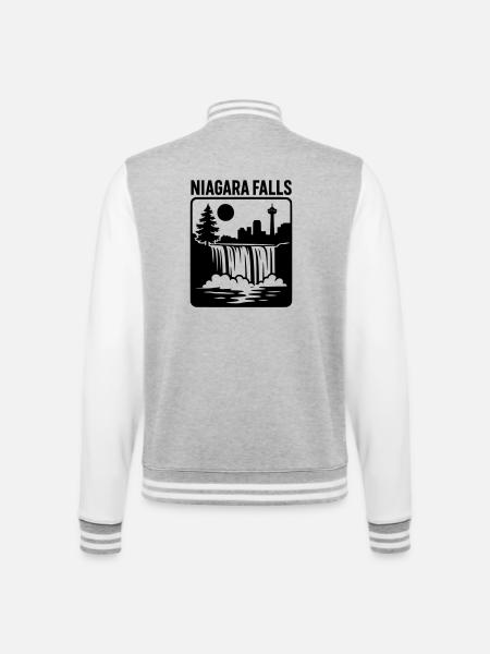 Niagara Falls Falls Canada Vacation Recreation - College Sweat Jacket - heather grey/white