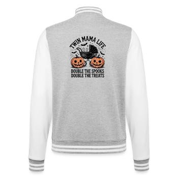 Halloween Doppeltes Spukbaby - College-Sweatjacke - Grau meliert/Weiß - Hinten - Marisol (170cm)