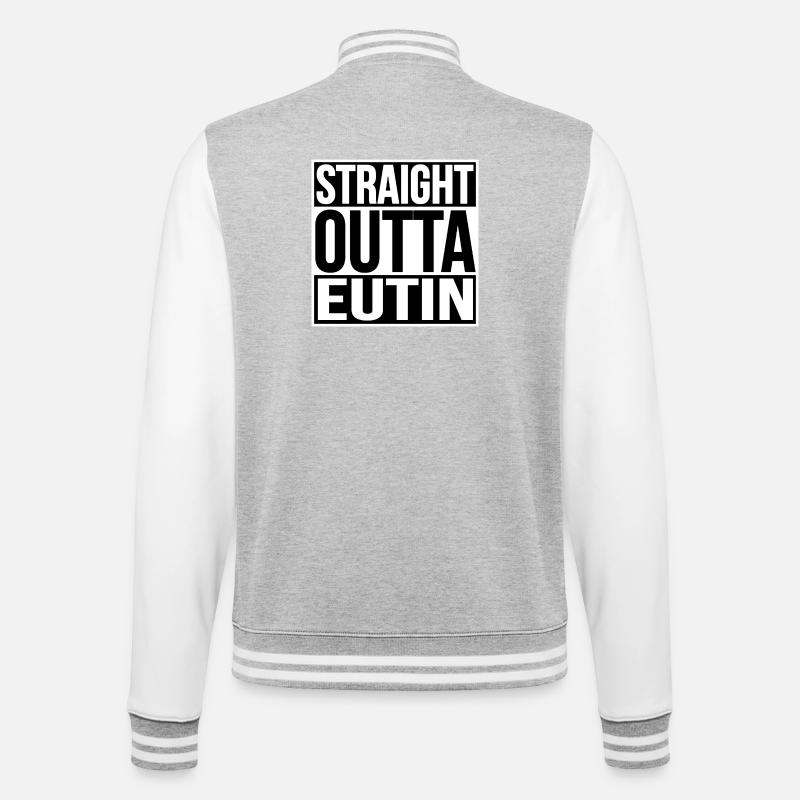 STRAIGHT OUTTA EUTIN - College-Sweatjacke - Grau meliert/Weiß
