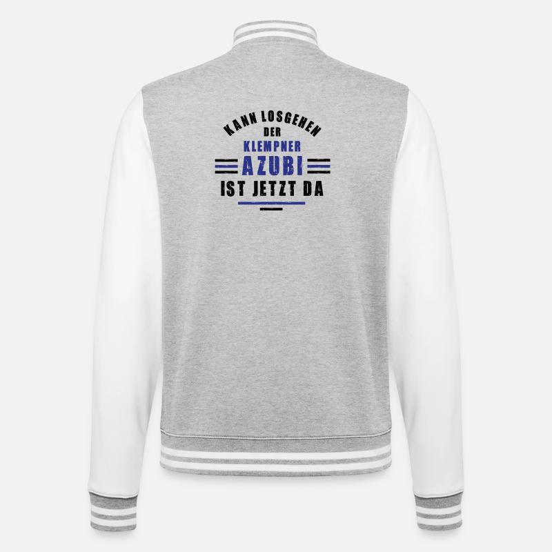 Trainee Plumber Apprenticeship Training Plumber Training - College Sweat Jacket - heather grey/white