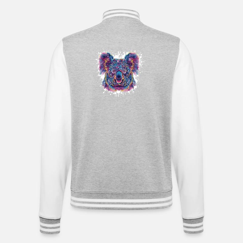 Koala Farbklecks - College-Sweatjacke - Grau meliert/Weiß