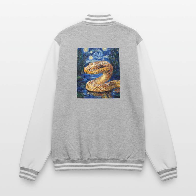 Serpent Python Style Van Gogh Nuit étoilée Veste Teddy