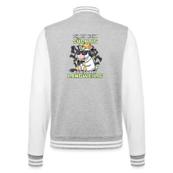 Le jeu crée une dépendance - Unicorn - Veste Teddy - gris chiné / blanc - Dos - Marisol (170cm)