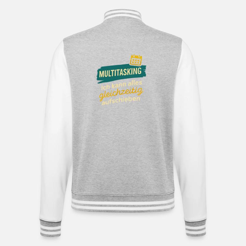 Multitasking – Postpone everything at once - College Sweat Jacket - heather grey/white