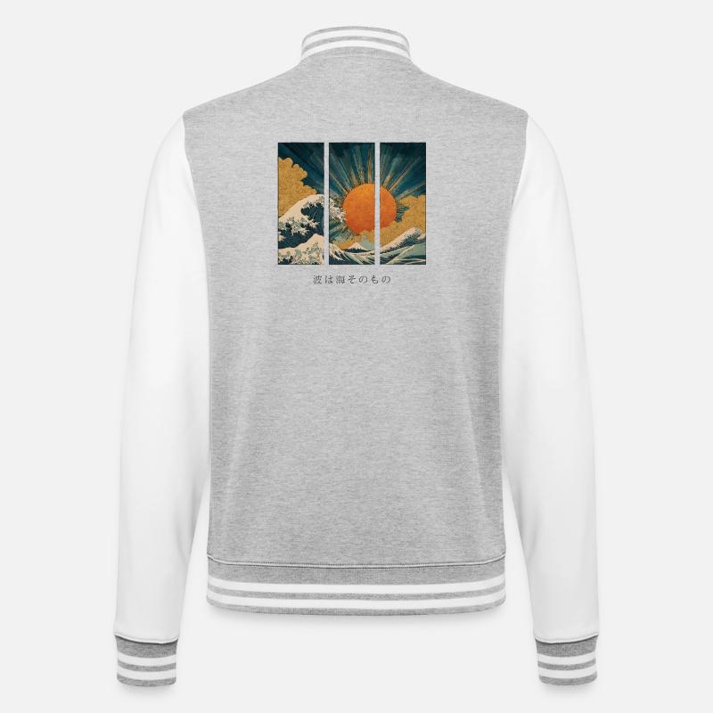 La vague, c’est la mer elle-même - Veste Teddy - gris chiné / blanc