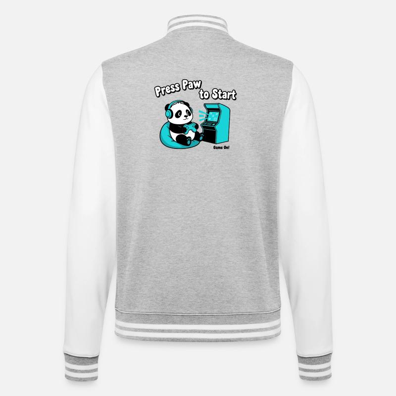 Panda Press Paw Start - College-Sweatjacke - Grau meliert/Weiß