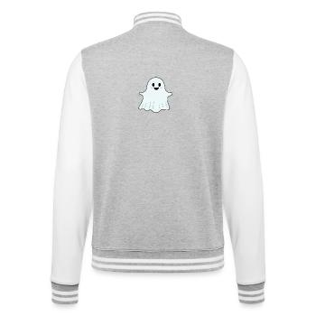 Cuddly Ghost Friend Cute Ghost - College Sweat Jacket - heather grey/white - Back - Marisol (170cm)