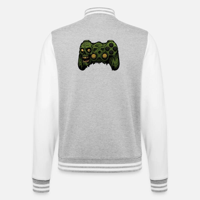 Zombie Controller Grunge Tee - College-Sweatjacke - Grau meliert/Weiß