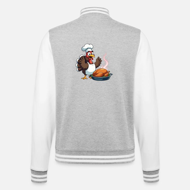 Cuisinier de dinde de Thanksgiving - Veste Teddy - gris chiné / blanc