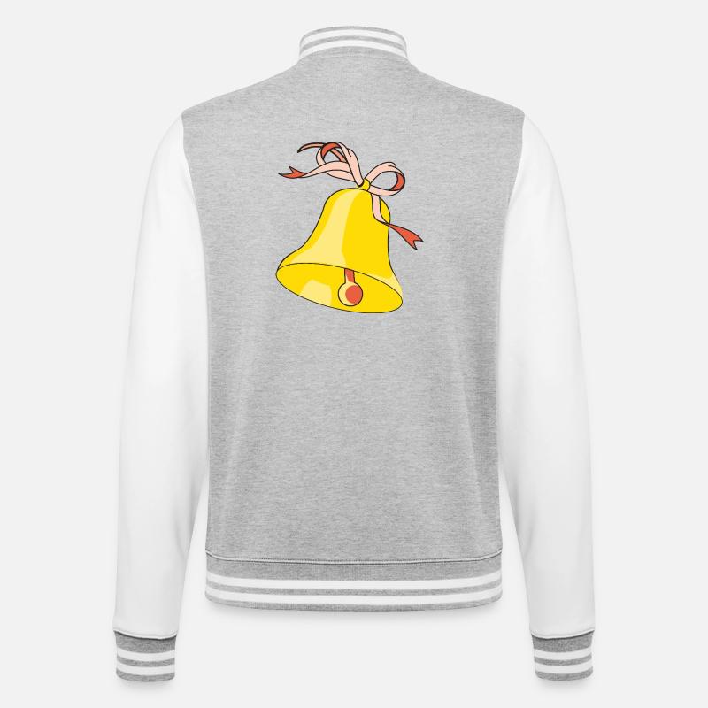 Bell with loop - College Sweat Jacket - heather grey/white