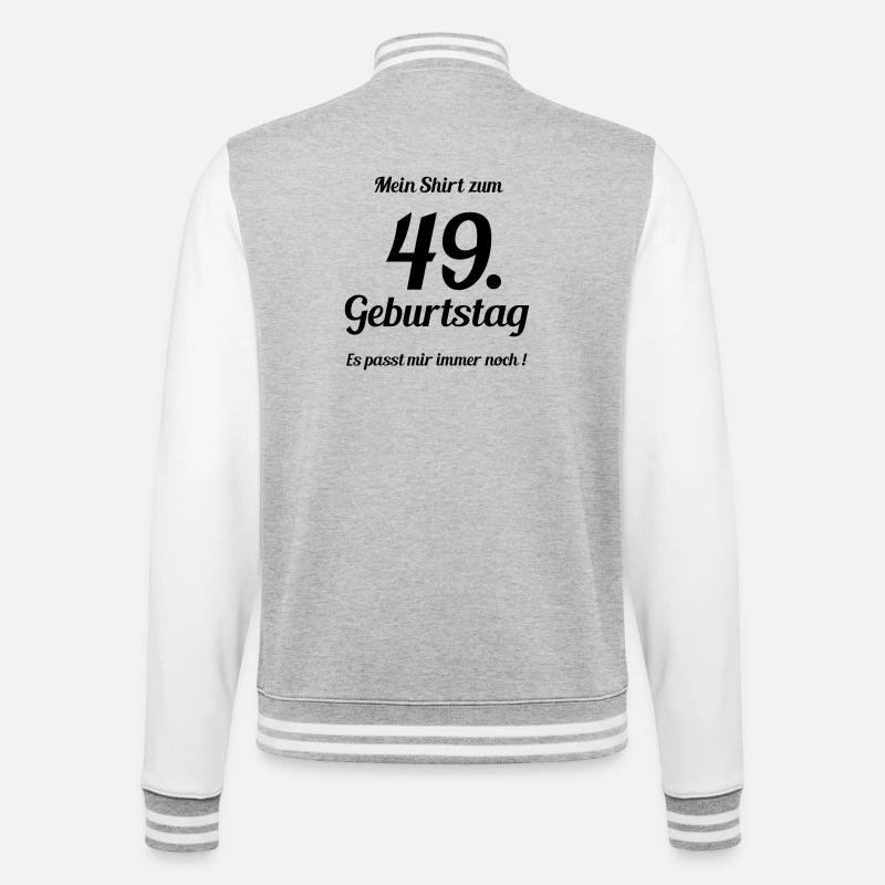 Passt seit 49 - College-Sweatjacke - Grau meliert/Weiß