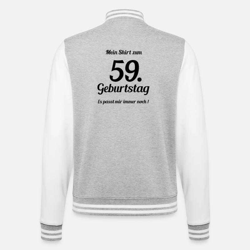 Passt seit 59 - College-Sweatjacke - Grau meliert/Weiß