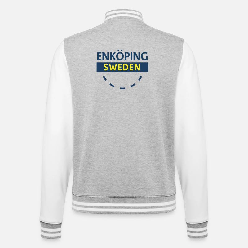 Enköping Sweden Emblem - College Sweat Jacket - heather grey/white
