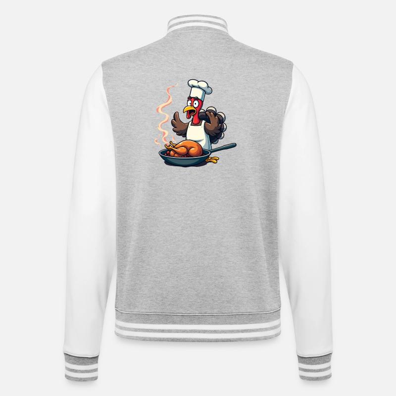 Cuisinier de dinde de Thanksgiving - Veste Teddy - gris chiné / blanc