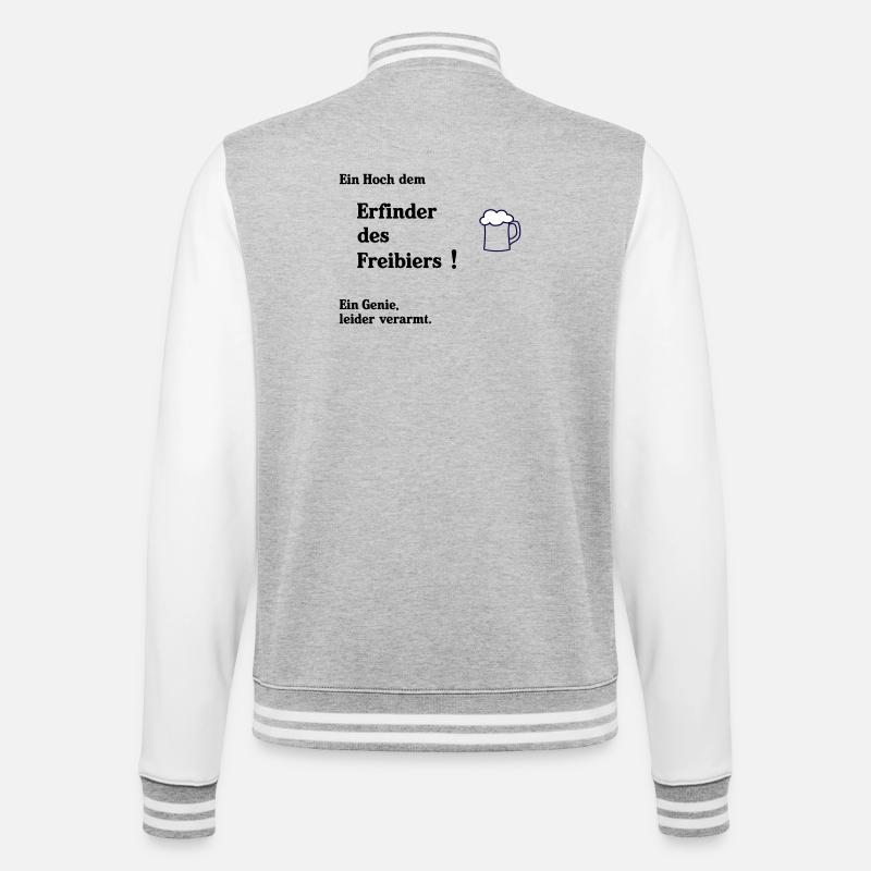 Inventeur de la bière gratuite - Veste Teddy - gris chiné / blanc