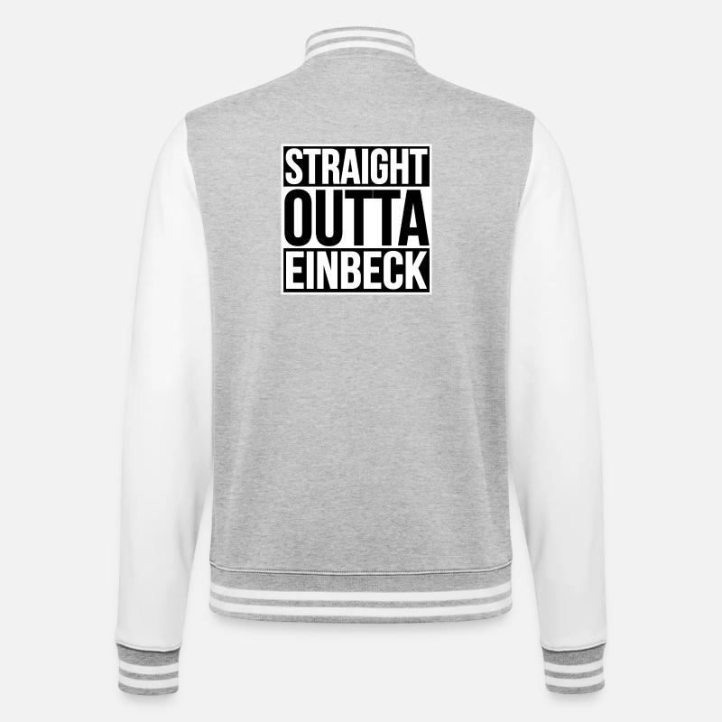 Straight Outta Einbeck - College Sweat Jacket - heather grey/white