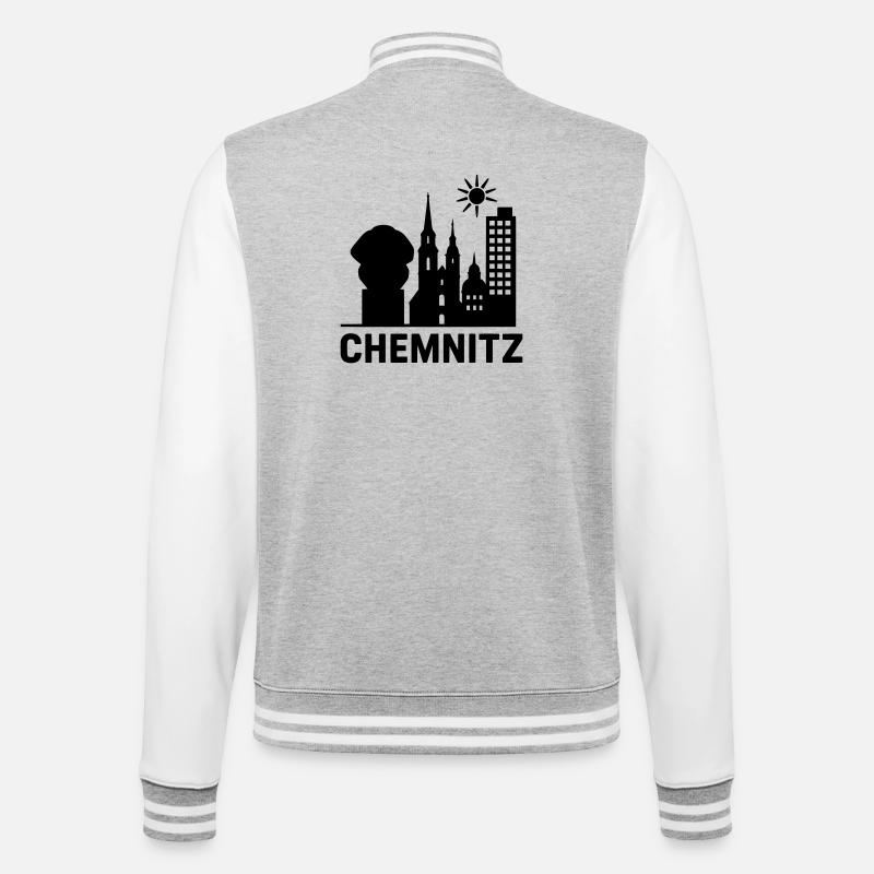 Silhouette de l’emprise de Chemnitz - Veste Teddy - gris chiné / blanc
