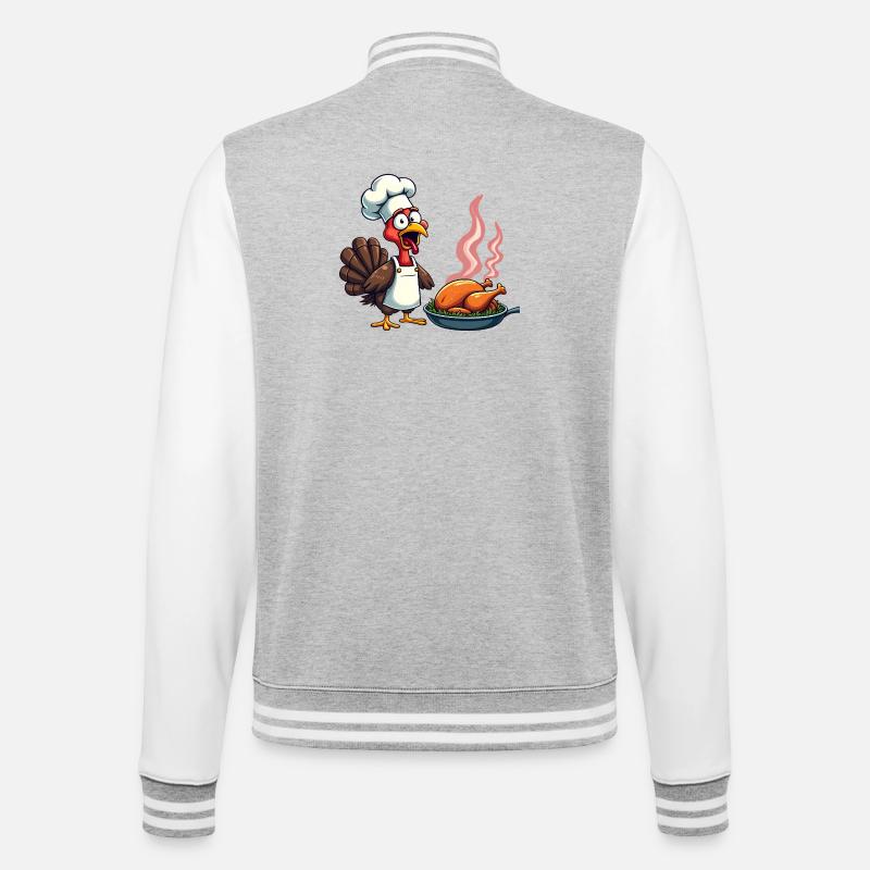 Cuisinier de dinde de Thanksgiving - Veste Teddy - gris chiné / blanc