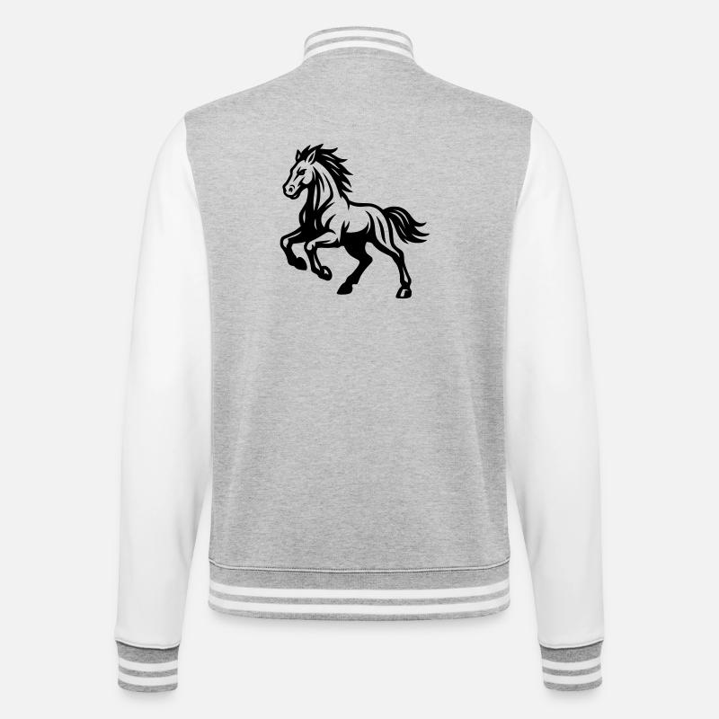 Cheval - Veste Teddy - gris chiné / blanc