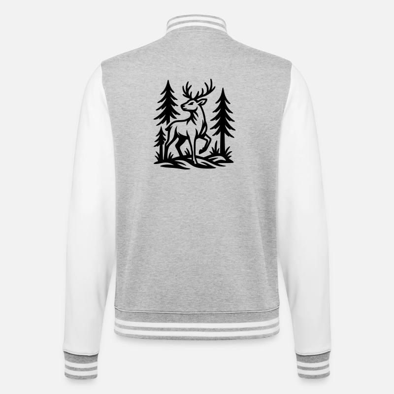 roe deer - College Sweat Jacket - heather grey/white