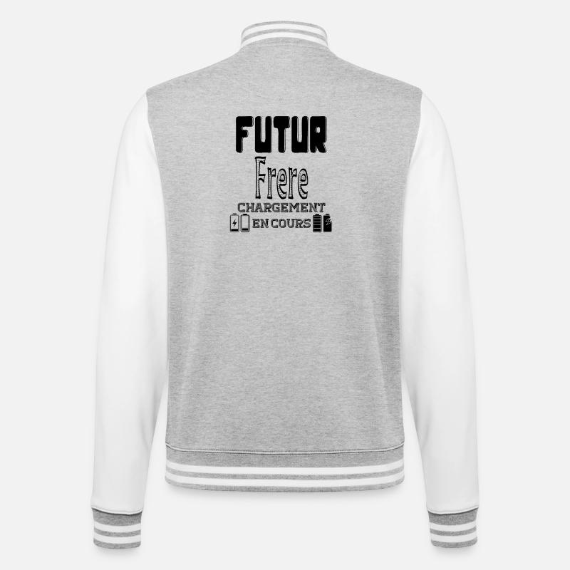 Future Brother wird geladen in Bearbeitung - College-Sweatjacke - Grau meliert/Weiß