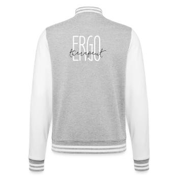 Design élégant pour ergothérapeute - Veste Teddy - gris chiné / blanc - Dos - Marisol (170cm)