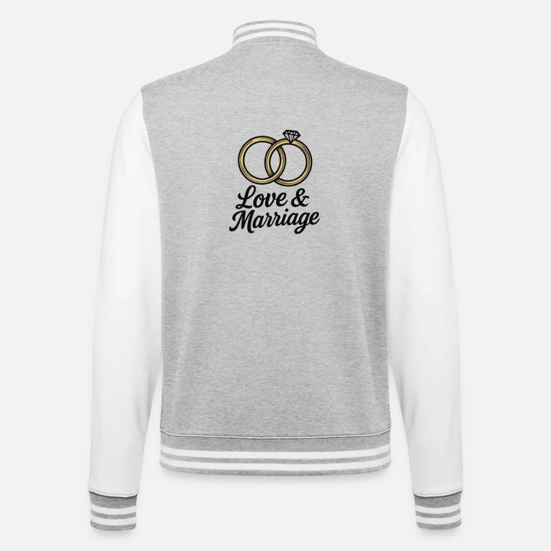 Liebe & Ehe Trauringe - Liebe & Ehe - College-Sweatjacke - Grau meliert/Weiß
