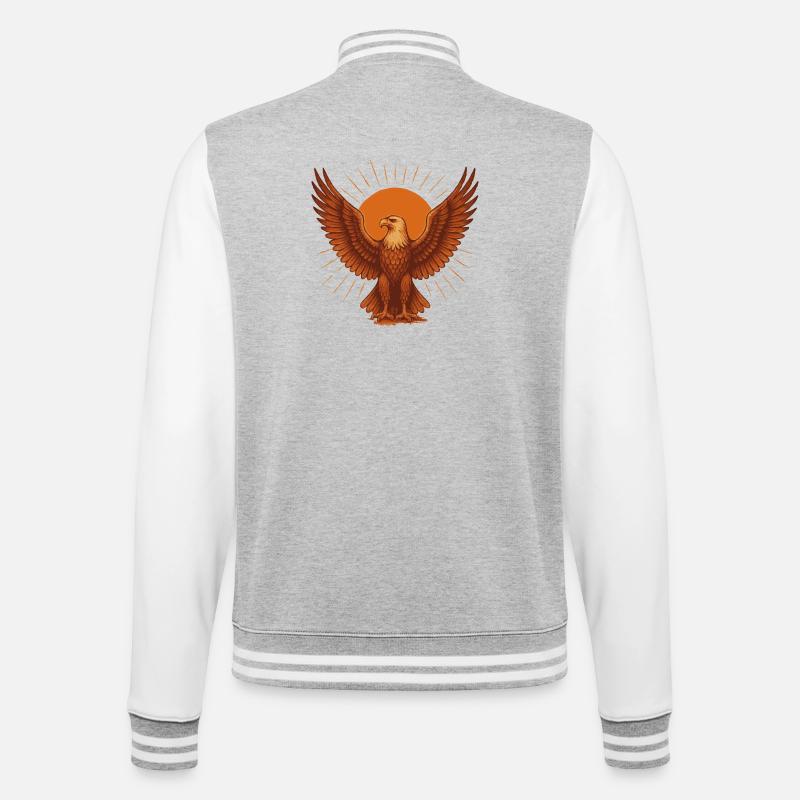Fiery Solar Eagle - College Sweat Jacket - heather grey/white