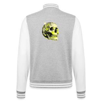 Neon Crâne Boule Disco - Veste Teddy - gris chiné / blanc - Dos - Marisol (170cm)