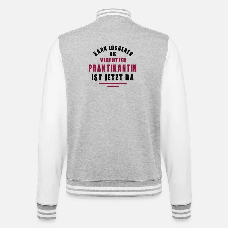 Plasterer Internship Plasterer - College Sweat Jacket - heather grey/white