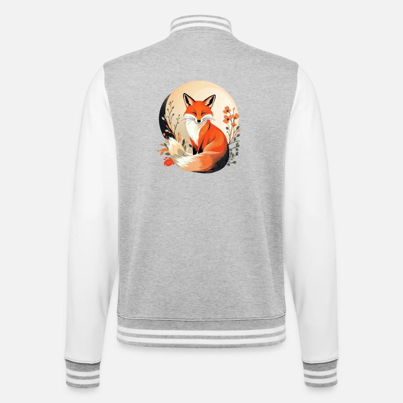 Boho Fox - College Sweat Jacket - heather grey/white