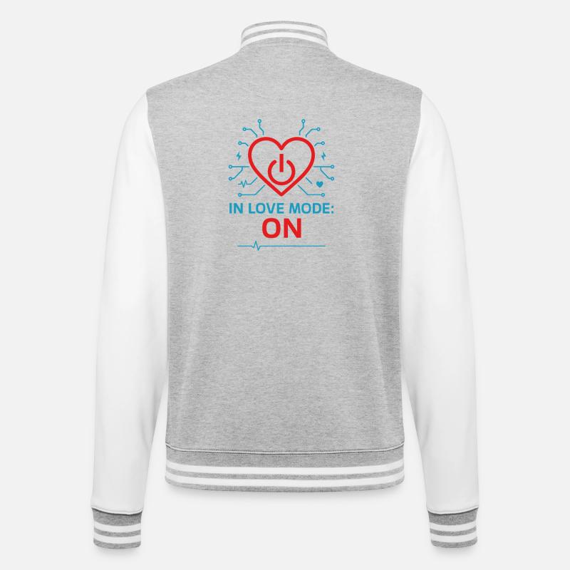 Computer scientist in love, technician - College Sweat Jacket - heather grey/white