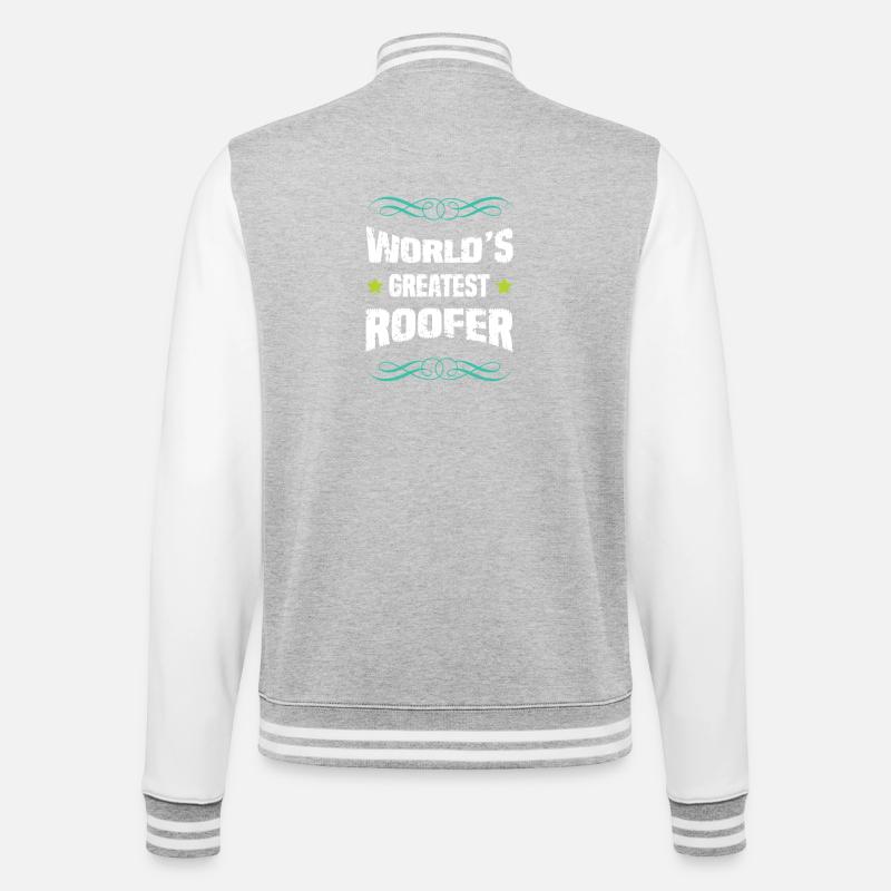 Weltbester Dachdecker - College-Sweatjacke - Grau meliert/Weiß