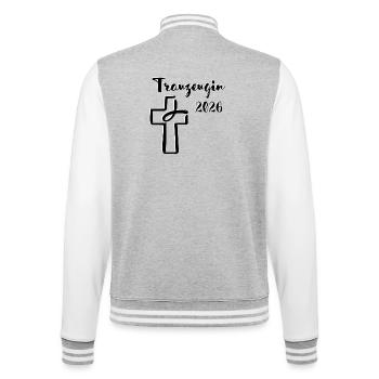 Maid of Honor 2026 Wedding Cross Fish - College Sweat Jacket - heather grey/white - Back - Marisol (170cm)