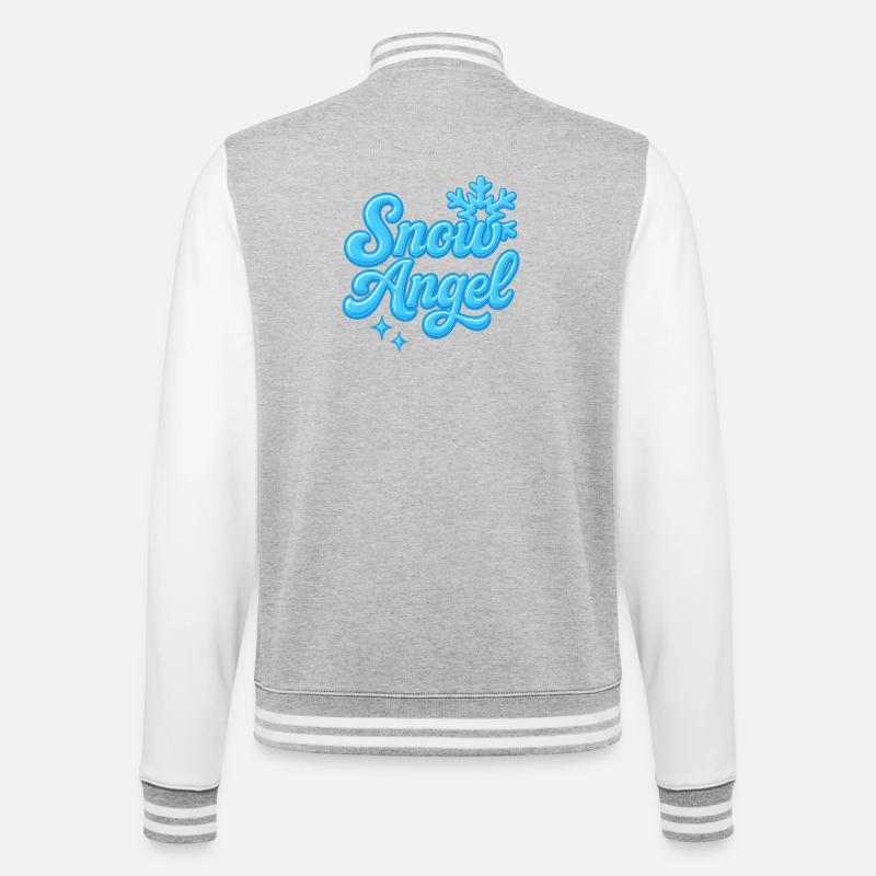 Snow Angle / Y2K Statement Design - College Sweat Jacket - heather grey/white