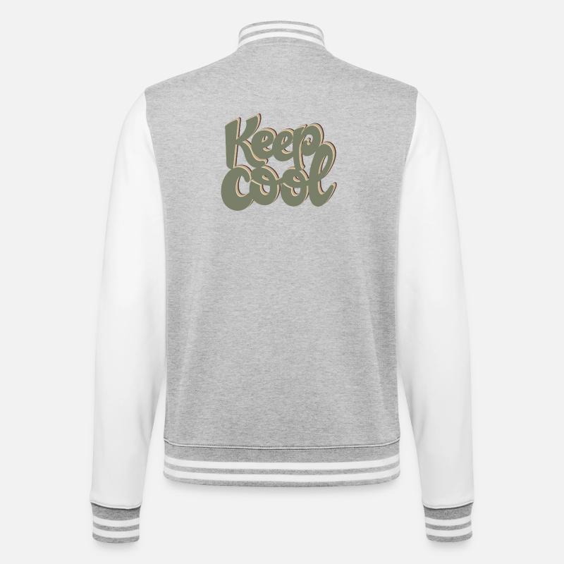 KEEP COOL - College-Sweatjacke - Grau meliert/Weiß