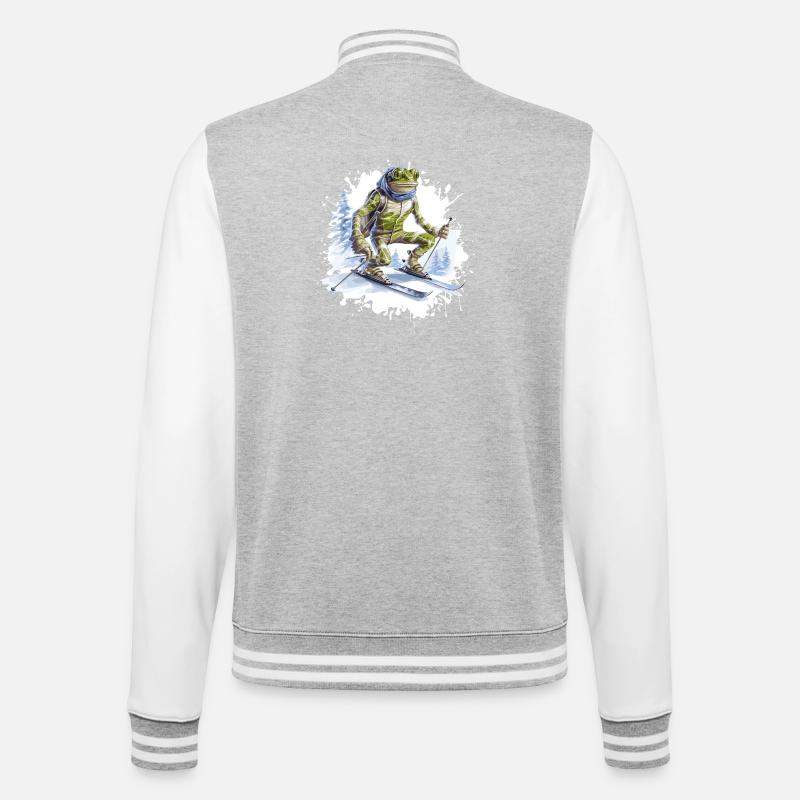 Frog Ski Skiing - College Sweat Jacket - heather grey/white