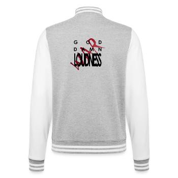 God Damn Loudness War - College Sweat Jacket - heather grey/white - Back - Marisol (170cm)