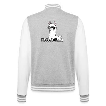 Lama mit Sonnenbrille No Prob Mama - College-Sweatjacke - Grau meliert/Weiß - Hinten - Marisol (170cm)