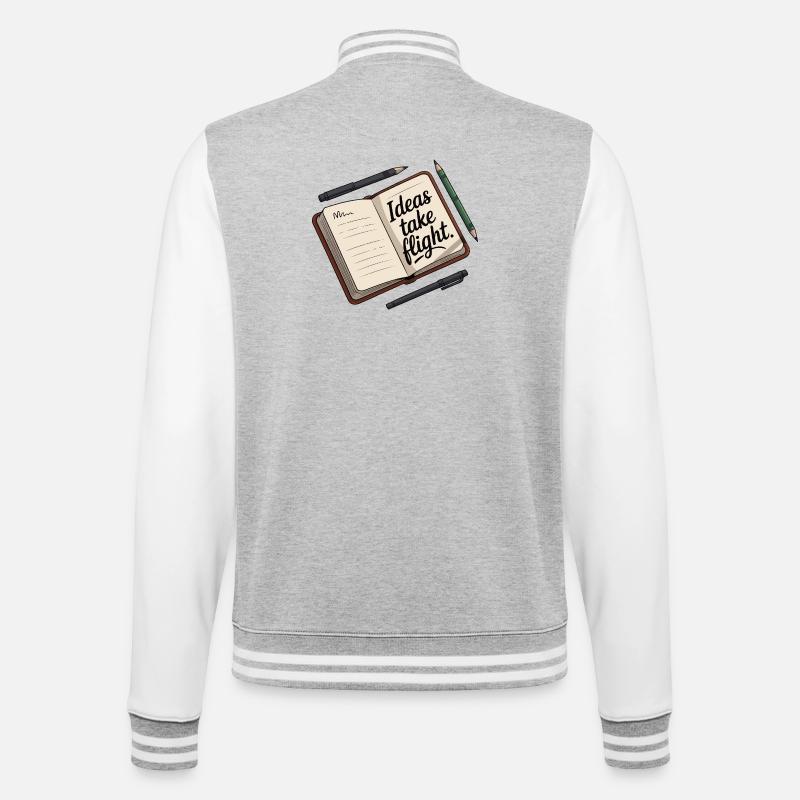 Ideas Take Flight Notebook Art - College Sweat Jacket - heather grey/white