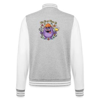 Réparez-le ou craignez-le Construire un monstre - Veste Teddy - gris chiné / blanc - Dos - Marisol (170cm)