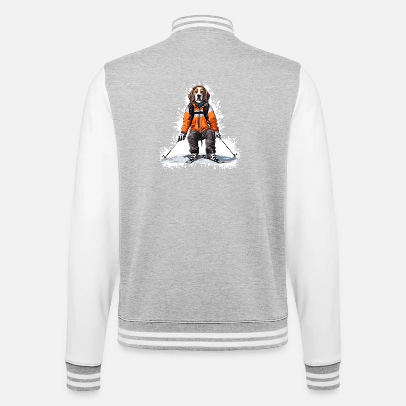 Beagle chien Ski Ski - Veste Teddy - gris chiné / blanc