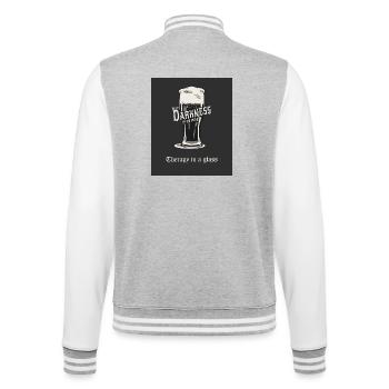 Hello Darkness – Therapy in a Glass - College Sweat Jacket - heather grey/white - Back - Marisol (170cm)