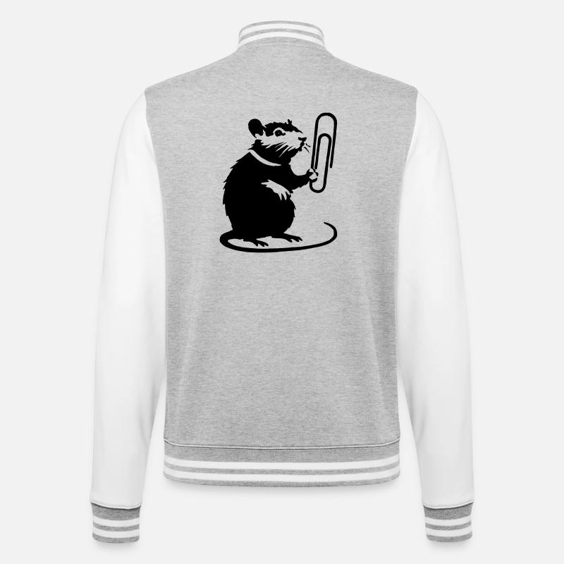Le rat comme étalon de bureau - Veste Teddy - gris chiné / blanc