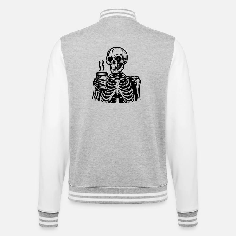 Dead Inside but Caffeinated - College Sweat Jacket - heather grey/white